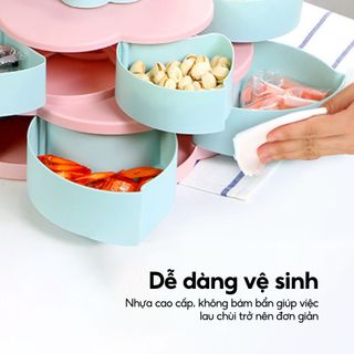 Khay Đựng Mứt Tết 2 Tầng Xoè Hoa Hộp Đựng Bánh Kẹo Tết 2 Tầng 10 Cánh Cao Cấp Đón Tết