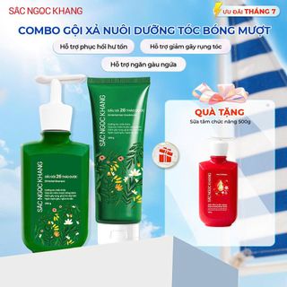 COMBO DẦU GỘI 26 THẢO DƯỢC [350G] + DẦU XẢ 26 THẢO DƯỢC [200G] TẶNG SỮA TẮM NANO COLLAGEN [500G]