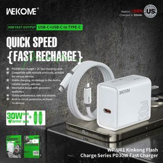 Bộ sạc WEKOME U61 - 30W -  TYPEC TO TYPEC