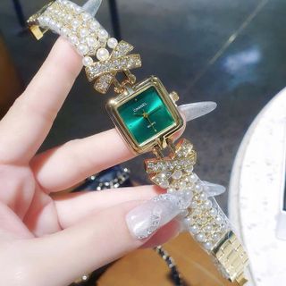 SALE BỎ MẪU ĐỒNG HỒ NỮ THỜI TRANG TRANEL DÂY VÀNG NGỌC TRAI 5445
