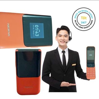 Mobell -Nokia màu đỏ  2720 Flip màu đỏ hợp con gái hai sim hai sóng dùng cho người già