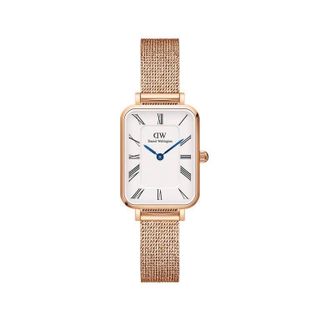 ĐỒNG HỒ NỮ CAO CẤP DANIEL W QUADRO ROMAN MELROSE DÂY LƯỚI MẶT CHỮ NHẬT FULLBOX