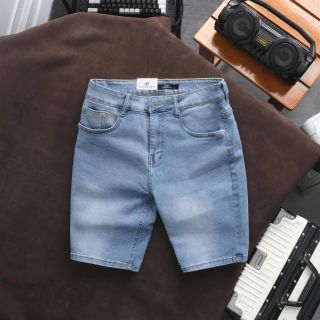 Short Jean Nam, Ngang Gối May Rách, Quần Sọt Jean Nam Rách Nhẹ, Form Slim, Size 28-32