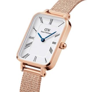 ĐỒNG HỒ NỮ CAO CẤP DANIEL W QUADRO ROMAN MELROSE DÂY LƯỚI MẶT CHỮ NHẬT FULLBOX