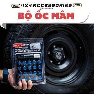 Bộ Ốc Rays Cho Xe Ô Tô, Combo Ốc Mâm Xe M12xP1.5 5H 17 Hex Phù Hợp Cho Các Dòng Xe Tặng Kèm Khóa Đai Ốc