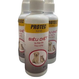 Protec Nano - Xịt Diệt Ve Rận Bọ Chét Cho Chó Mèo Siêu Hiệu Quả 100ml Thảo Dược Lành Tính Không Độc Hại + Quà Tặng Bột Trộn Thức Ăn Trị Ve Chó
