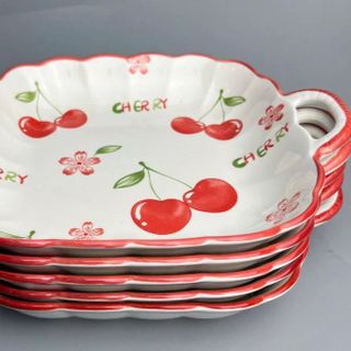 ĐĨA SỨ 2 QUAI HỌA TIẾT CHERRY