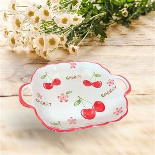 ĐĨA SỨ 2 QUAI HỌA TIẾT CHERRY