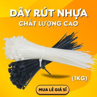 Dây Rút Nhựa Trắng & Đen - Đầy Đủ Kích Thước túi 250 gam, Bảo Hành 1 Đổi 1