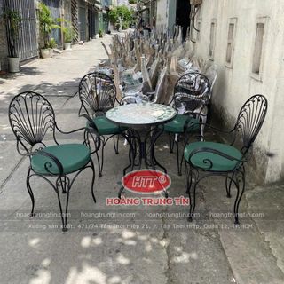 Ghế sắt cafe ngoài trời ghế sắt đuôi cong . ghế sắt đặt