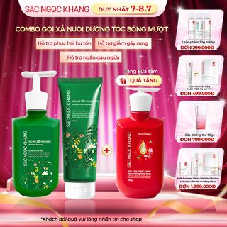 COMBO DẦU GỘI 26 THẢO DƯỢC [350G] + DẦU XẢ 26 THẢO DƯỢC [200G] TẶNG SỮA TẮM NANO COLLAGEN [500G]