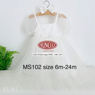 Đầm Công Chúa Lưới Chấm Bi Sang Trọng Cho Bé Gái 6–24 Tháng | Thiết Kế Xếp Ly Cao Cấp, Form Xòe Nhẹ | Hàng May Tại Xưởng
