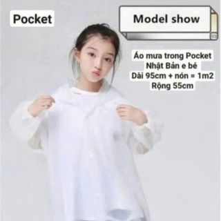 ÁO MƯA POCKET NHẬT BẢN TRONG SUỐT CHO BÉ