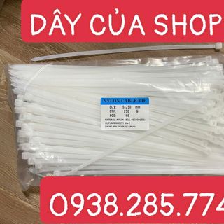 Dây Rút Nhựa Trắng & Đen - Đầy Đủ Kích Thước túi 250 gam, Bảo Hành 1 Đổi 1