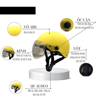 NÓN BẢO HIỂM NỮA ĐẦU CÓ KÍNH BẢO VỆ