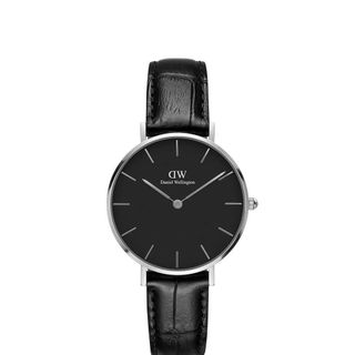 XẢ KHO ĐỒNG HỒ NỮ CAO CẤP DANIEL W PETITE MẶT ĐEN SIZE 28 DA VÀ LƯỚI