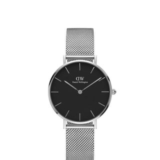 XẢ KHO ĐỒNG HỒ NỮ CAO CẤP DANIEL W PETITE MẶT ĐEN SIZE 28 DA VÀ LƯỚI