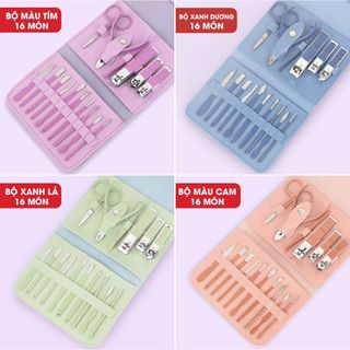Bộ cắt móng 16 chi tiết túi da