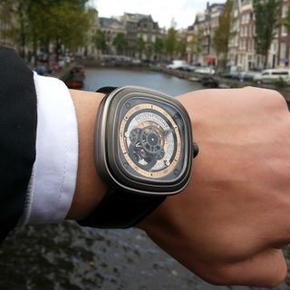 ĐỒNG HỒ NAM SIÊU CẤP SEVEN PRIDAY MÁY AUTOMATIC NÂU CAM TẶNG KÈM DÂY FULLBOX