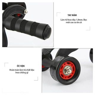 Con lăn tập bụng 4 bánh thế hệ mới tập tại nhà, Con lăn tập GYM, YOGA, thể hình đa năng hỗ trợ tạo cơ bụng - SP037