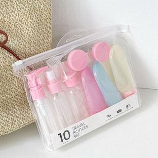 Bộ chiết mỹ phẩm du lịch 10 món cao cấp, set chiết mỹ phẩm 10 chi tiết du lịch tiện lợi giá sỉ