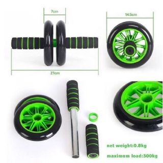 Con lăn tập bụng 2 bánh nhựa ABS chịu lực tốt, bánh xe bọc chất liệu PVC tăng độ ma sát và bám sàn - SP031