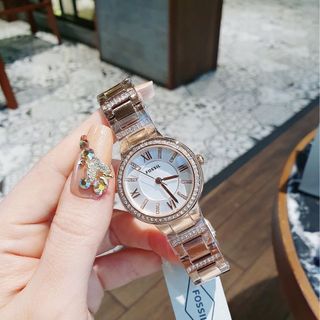 XẢ KHO MÙA HÈ ĐỒNG HỒ NỮ CAO CẤP FOXSIL VIRGINIA MẶT TRÒN MINI VIỀN HỘT