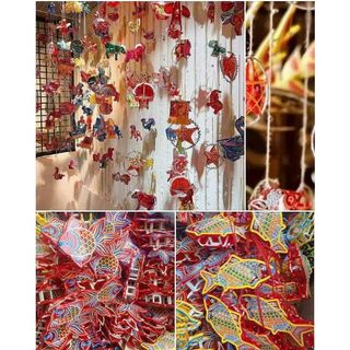 Đèn lồng trung thu giấy kiếng kính truyền thống hình con vật 3D mini ngộ nghĩnh làm từ giấy đỏ lung linh khung nhựa bền