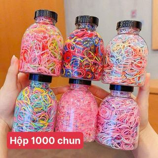 Hộp 1000 chun buộc tóc dạng Chai