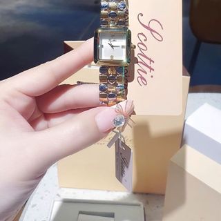 ĐỒNG HỒ NỮ CHÍNH HÃNG SCOTTIE MẶT VUÔNG FULLBOX