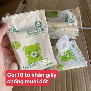 Gói 10 tờ khăn giấy chống muỗi đốt giá sỉ