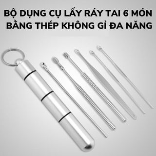 Bộ dụng cụ lấy ráy tai 6 món (Ống thép)