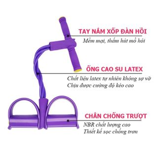 Dây tập bụng , tập gym 6 ống - 2 đầu vàng cao su dây kháng lực kéo tập đa năng săn chắc bụng tay vai tại nhà cho nam nữ -SP152