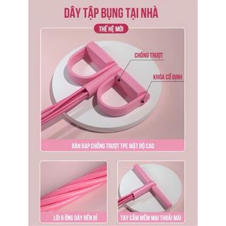 Dây tập bụng , tập gym 6 ống - 2 đầu vàng cao su dây kháng lực kéo tập đa năng săn chắc bụng tay vai tại nhà cho nam nữ -SP152