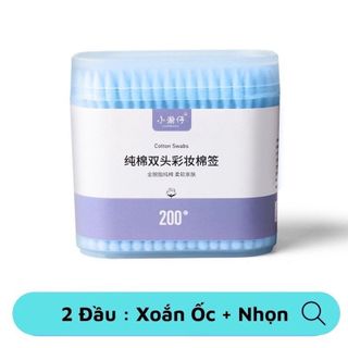 Hộp 200 tăm bông 2 đầu (Xanh)