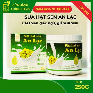 Sữa Hạt Sen An Lạc Nam Hoa NutriHerb - Hỗ Trợ Giấc Ngủ Ngon, Giảm Căng Thẳng, Giữ Tinh Thần Thoải Mái - Hộp 250g