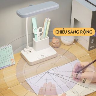 đèn học để bàn có quạt mini, chống cận , cảm ứng điều chỉng độ sáng, 3 màu điều chỉnh đèn