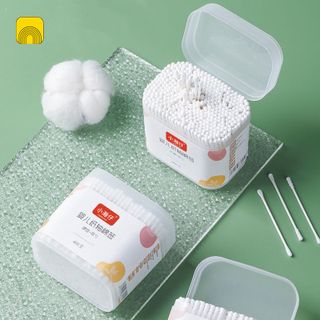 Hộp 400 tăm bông cho bé VỎ MÀU CAM (102g)
