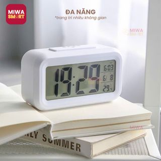 đồng hồ báo thức đèn led hẹn giờ trang trí bàn học