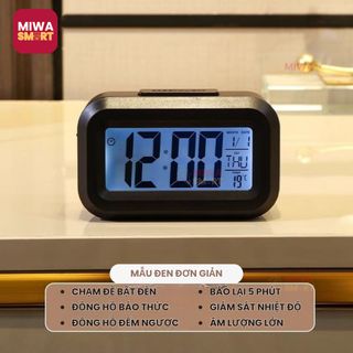 đồng hồ báo thức đèn led hẹn giờ trang trí bàn học