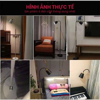đèn cây đứng decoer trang trí 2 màu trắng đen