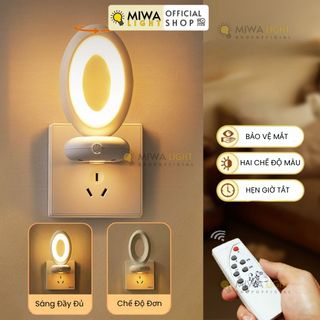đèn ngủ  tăng giảm ánh sáng điều khiển từ xa, tặng kèm pin điều khiển từ xa