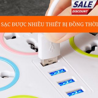 ổ điện hoa tròn 4 ổ cắm 4 usb dây dài 1.2 mét