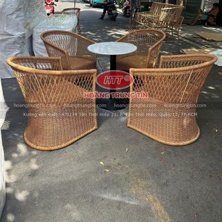 Ghế thúng nhựa giả mây cao cấp ngoài trời trực tiếp sản xuất tại Sài Gòn