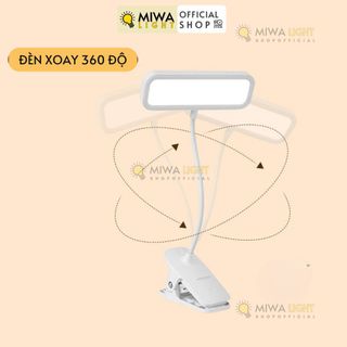 đèn học kẹp bàn tích điện cho họ sinh sinh viên đèn kí túc xá xoay 350 độ