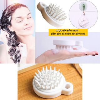 Lược gội đầu silicon Muji (trắng)