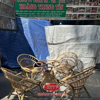 Ghế cánh hoa thư giãn nhựa giả mây