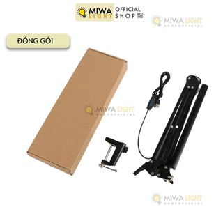đèn led kẹp bàn  kẹp sắt 3 chế độ ánh sáng xoay gập cánh tay đèn