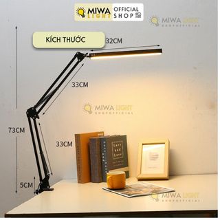 đèn led kẹp bàn  kẹp sắt 3 chế độ ánh sáng xoay gập cánh tay đèn