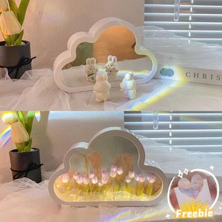 ĐÈN NGỦ HOA TULIP KÈM GƯƠNG TRANG ĐIỂM